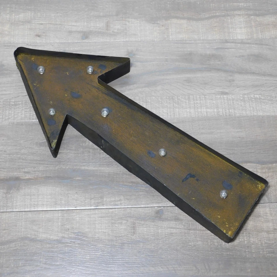 Rustic Lighted Arrow Sign Battery Operated 24x10.5 Lights Up Studio Decor - Image 3 of 4