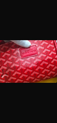 Goyard Goyardine Red Zip Backpack Yellow Lining Adjustable Straps Dust Bag