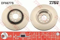 2X Bremsscheibe TRW Single DF6677S FüR Zafira Astra A04 A05 GTC Opel Family M75