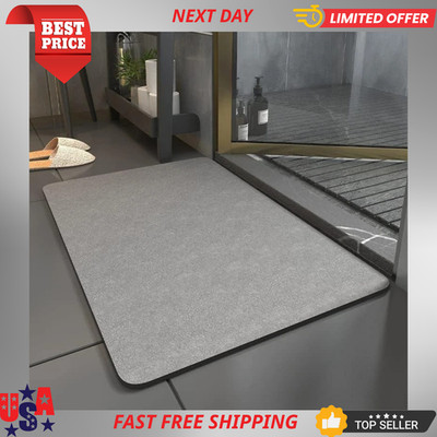 Stone Bath Mat Diatomaceous Earth Shower Mat Non Slip Super Absorbent Quick Dry