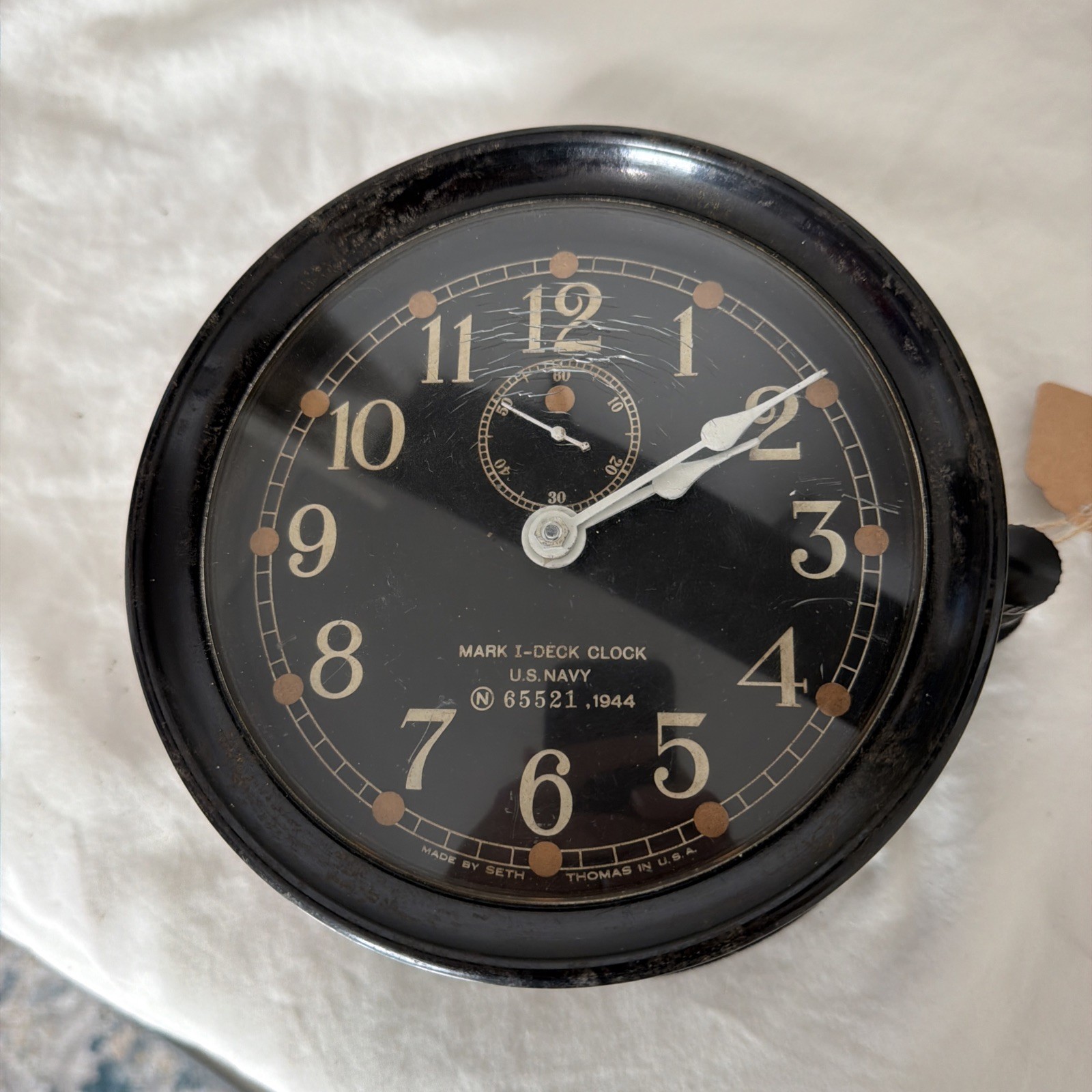 World War II Seth Thomas Mark I U.S. Navy Deck Clock (1944)