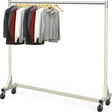 Simple Houseware Industrial Grade Z-Base Garment Rack, 500lb Load with 62 Inches