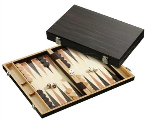 Wooden backgammon set - EBONY. NEW IN BOX. FREE SHIPPING UK - Picture 1 of 1
