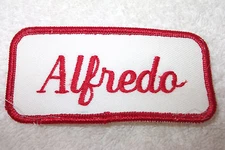 ALFREDO USED EMBROIDERED VINTAGE SEW ON NAME PATCH TAG ASSORTED COLORS AVAILABLE