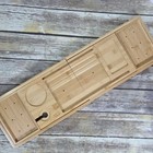 Luxury Adjustable Bamboo Bath Tray With Compartments & Slots For Wine Glass Tabl