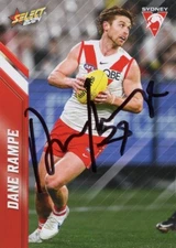 Signed 2024 Sydney Swans AFL Select Footy Stars Card - Dane Rampe