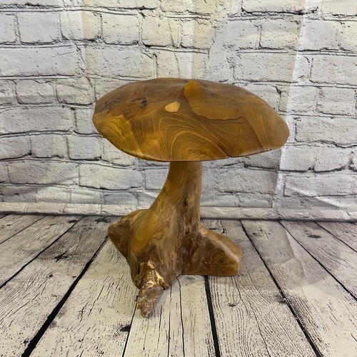 35 cm x 25 cm Holzspitze Pilz Kröte Skulptur Garten Teak Wurzel Ornament