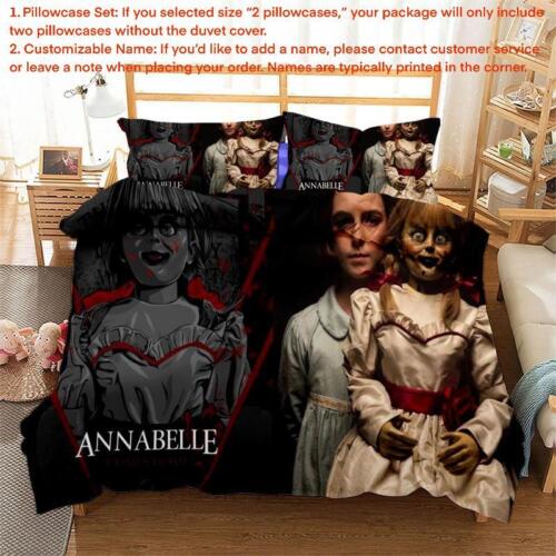 Creepy Annabelle 3D Bedding Set Quilt Duvet Cover Pillowcase Single Double King - Picture 15 of 16