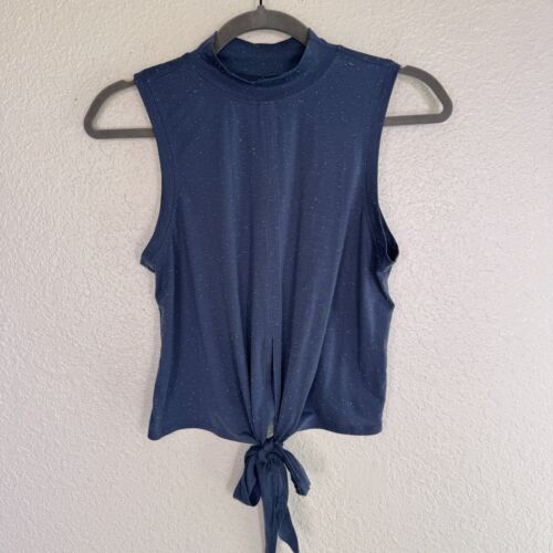 Lululemon Time to Restore Mock Neck Tank Womens Front Knot Tie Waist Yoga Gym