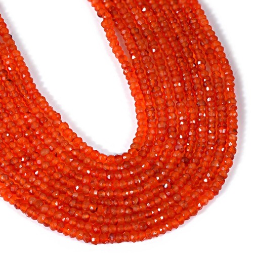 Rondelle Facettate Di Pietra Naturale In Carneola 4MM Filo 20-40CM Per Gioielli