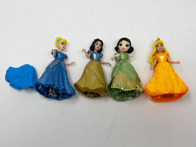 polly pocket princess dresses Disney Polly Pocket Princess Dolls With Fabric Dresses Belle Cinderella Rapunzel X53