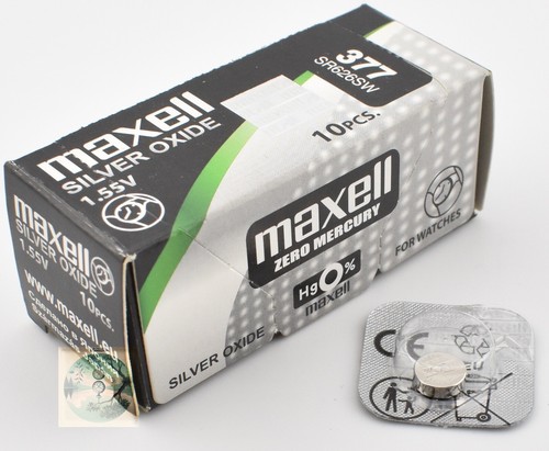 2+1gratis Pile Bottone Maxell  SR626SW 377 V1,5 Telecomandi Elettronica Orologio - Imagen 1 de 3
