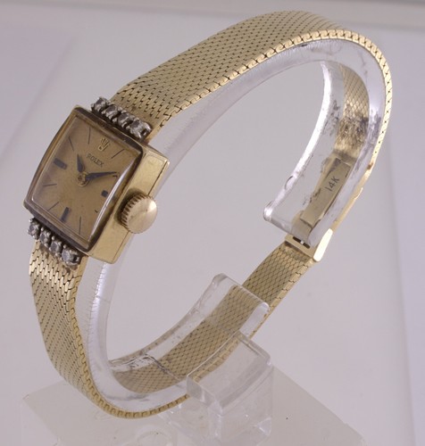 Reloj Rolex vintage para mujer de oro de 14k y diamantes - Imagen 6 de 21