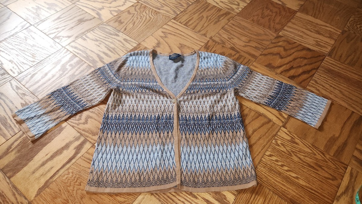 Pendleton Cardigan Linen Cotton Button Up Western Aztec