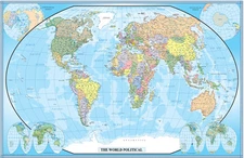 48x70 Huge World Classic Laminated Wall Map Poster Print