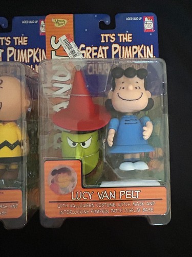Peanuts It's The Great Pumpkin Figures Charlie Brown & Lucy Van Pelt 2 Lot NIB - Picture 3 of 4