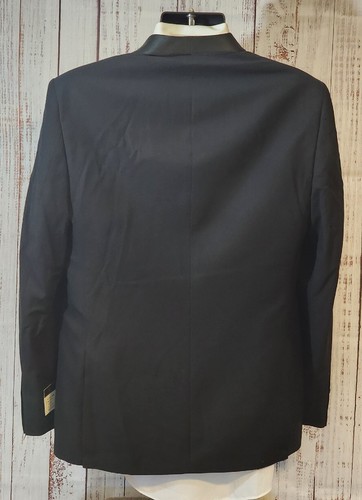 P&L Solid Black 2 Piece Tuxedo Mens 40R 34W 1 Button Slim Fit NWT - Picture 6 of 12