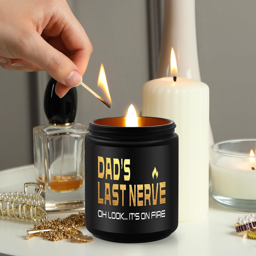 Dads Last Nerve Candle - Dad Gifts from Daughter - Funny, Birthday & Dads Day - Picture 2 of 10