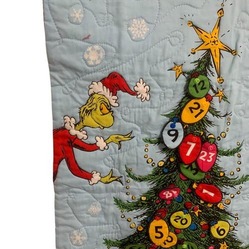 Calendario dell'Avvento Natale Dr Seuss Il Grinch Tessuto Trapuntato con Numeri - Foto 4 di 7