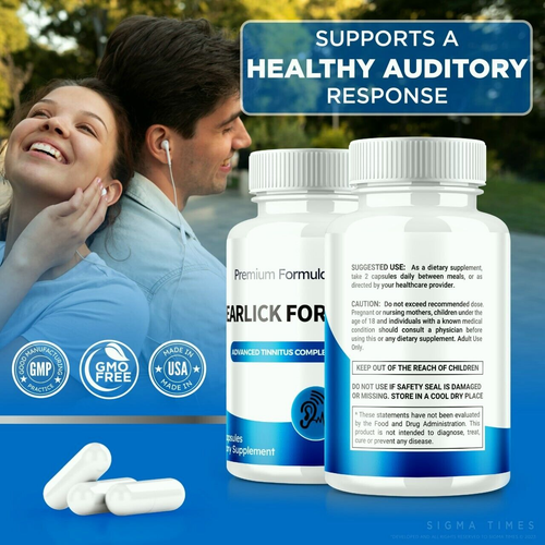 (1 Pack ) Earlick Forte Tinnitus & Hearing Support Pills to Reduce Inflammation - Picture 8 of 12