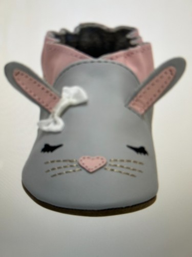 NWT Robeez Girls Heart Bunny Soft Soles Grey Baby Shoes Size 12-18 Mpnths - Picture 4 of 10