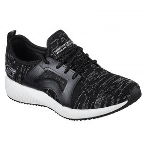 ladies black pull on trainers