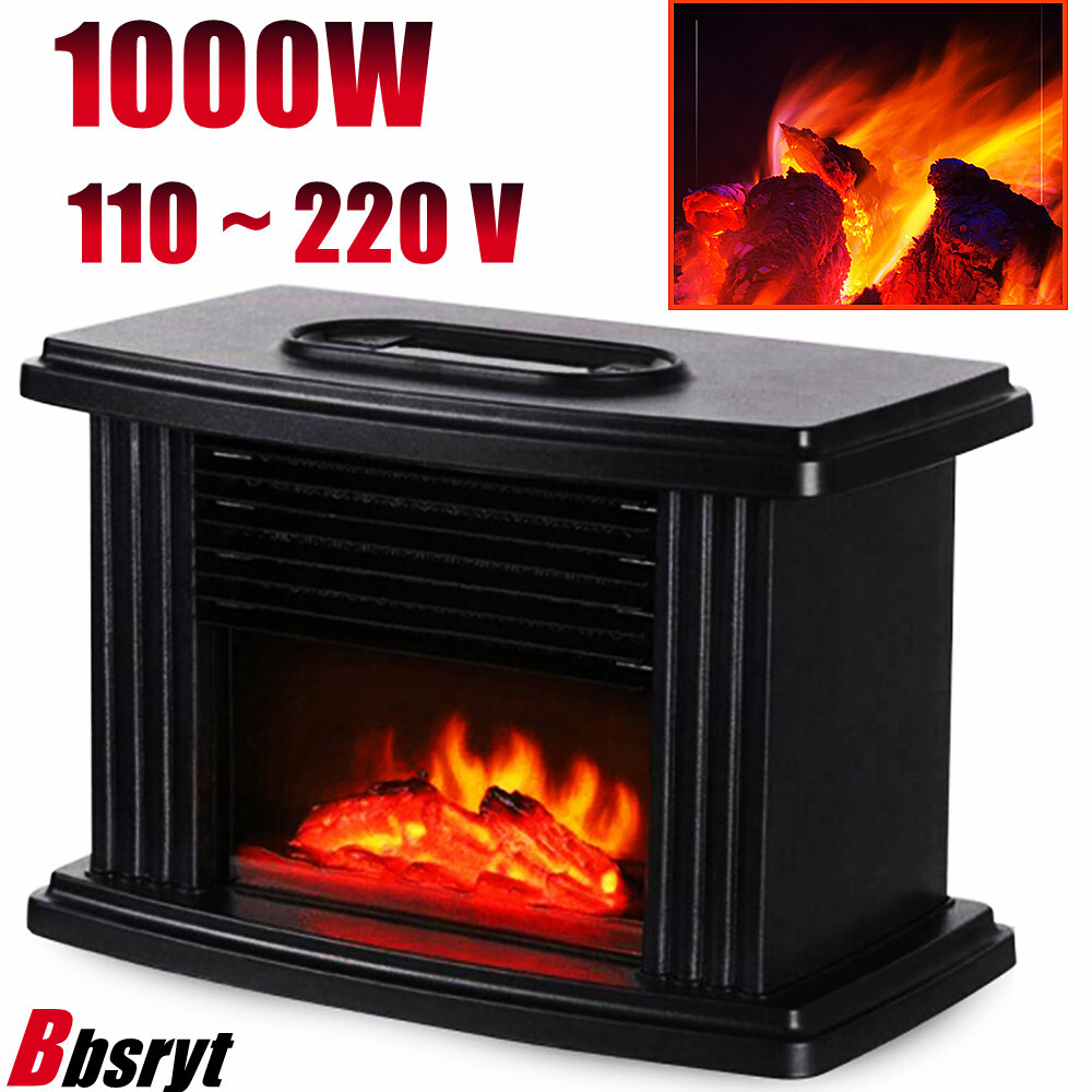 Electric Portable Fireplace Space Heater Heating Box 3D Flame Stove Log Burner
