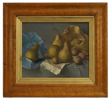 Gerald Norden - Original Oil Painting - A Still Life of Pears and Walnuts.