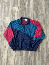 Vintage 90s Nike Air Jacket Windbreaker White Tag Mens Large Blue Teal Pink Zip