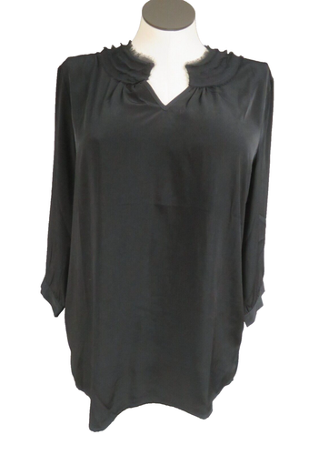 Chico's Damen Größe 2 Schwarz Bluse Pullover 3/4 Arm