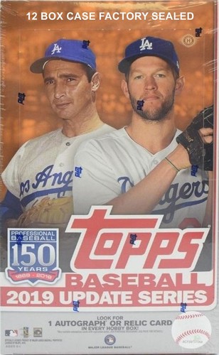 2019 TOPPS UPDATE SERIES BASEBALL HOBBY 12 BX CASE 1 AUTO OR RELIC CARD PER BOX - 第 1/2 張圖片