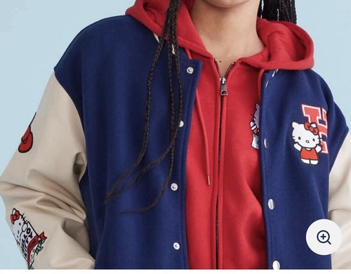 HELLO KITTY VARSITY BOMBER JACKET SZ 3XL UNISEX NAVY - Picture 4 of 7