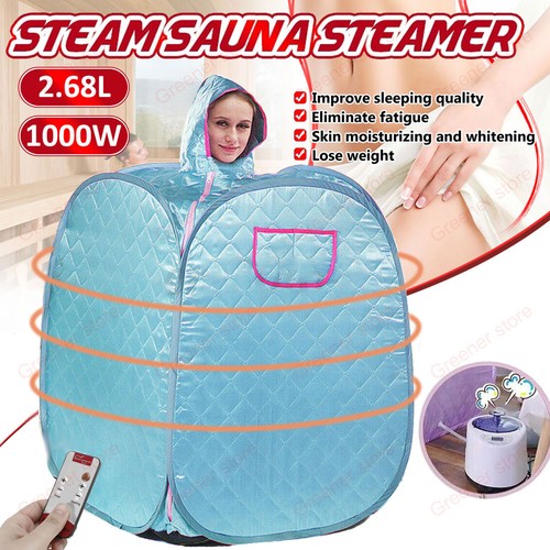 1000W Portable 2.68L Steam Sauna Tent Home Spa Full Body Skin Care Loss Weight - Picture 1 of 16