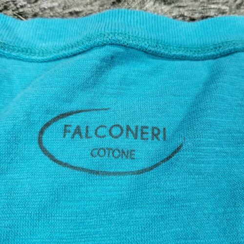 Falconeri Cotone T-Shirt Uomo Grande Verde Casual Manica Corta Girocollo Lusso - Foto 4 di 15