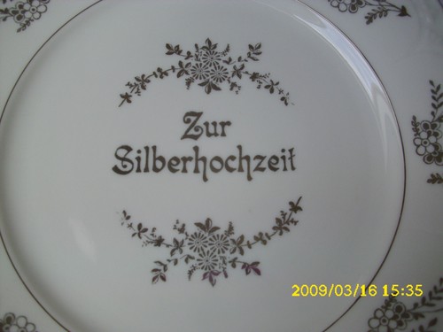 alter Silberhochzeit Kuchenteller, Jugendstil D. 27 cm Handhabe, antik vintage - Bild 15 von 23