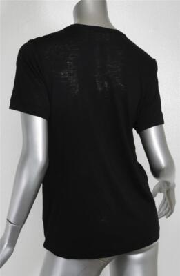 COMME DES GARCONS 2015 Womens Black Cotton Faux Fur Stripes T