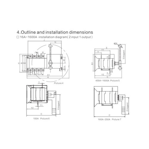Industrial Automatic Transfer Switch 400A 4 Poles 110V 220V Grid to AC Generator - Picture 11 of 12