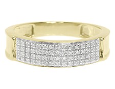 10k Yellow Gold Mens Round Diamond 6mm Wedding Fashion Band Ring 0.30 ct