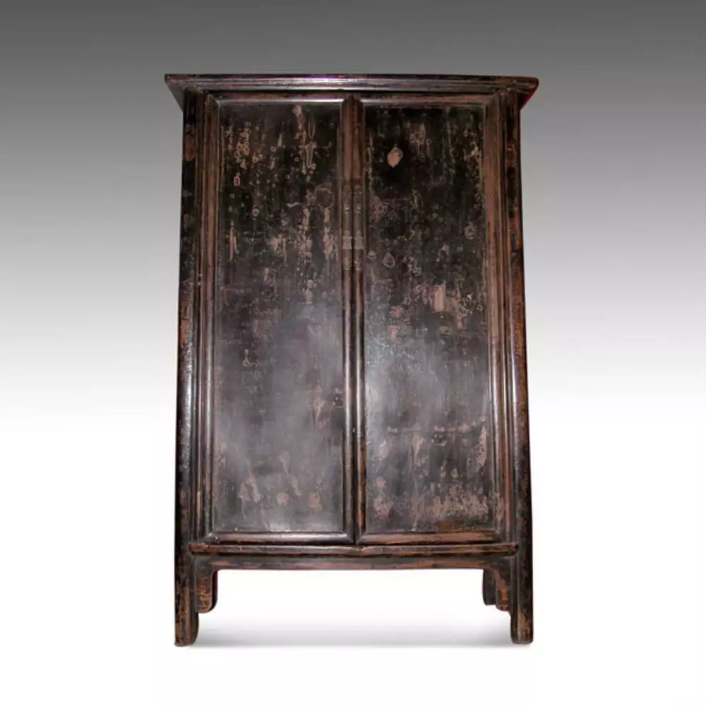 FINE ANTIQUE CHINESE SHANXI LACQUERED ELM WOOD CABINET WARDROBE LATE 18TH C