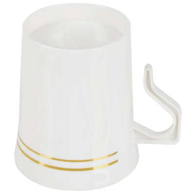 8 oz White Coffee Mugs with silver trim(1 case) | eBay
