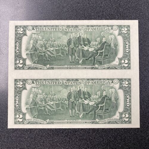 1995 FRN $2 foglio non tagliato di 2 - non in circolazione - Foto 2 di 2