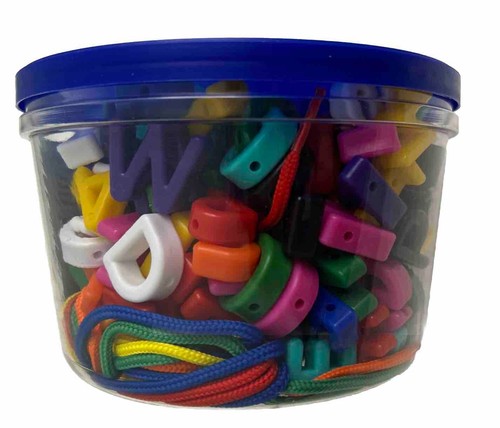Recursos de aprendizaje alfabeto de cordones en mayúsculas - 275 piezas, edades 3+, preescolar SF - Imagen 4 de 5