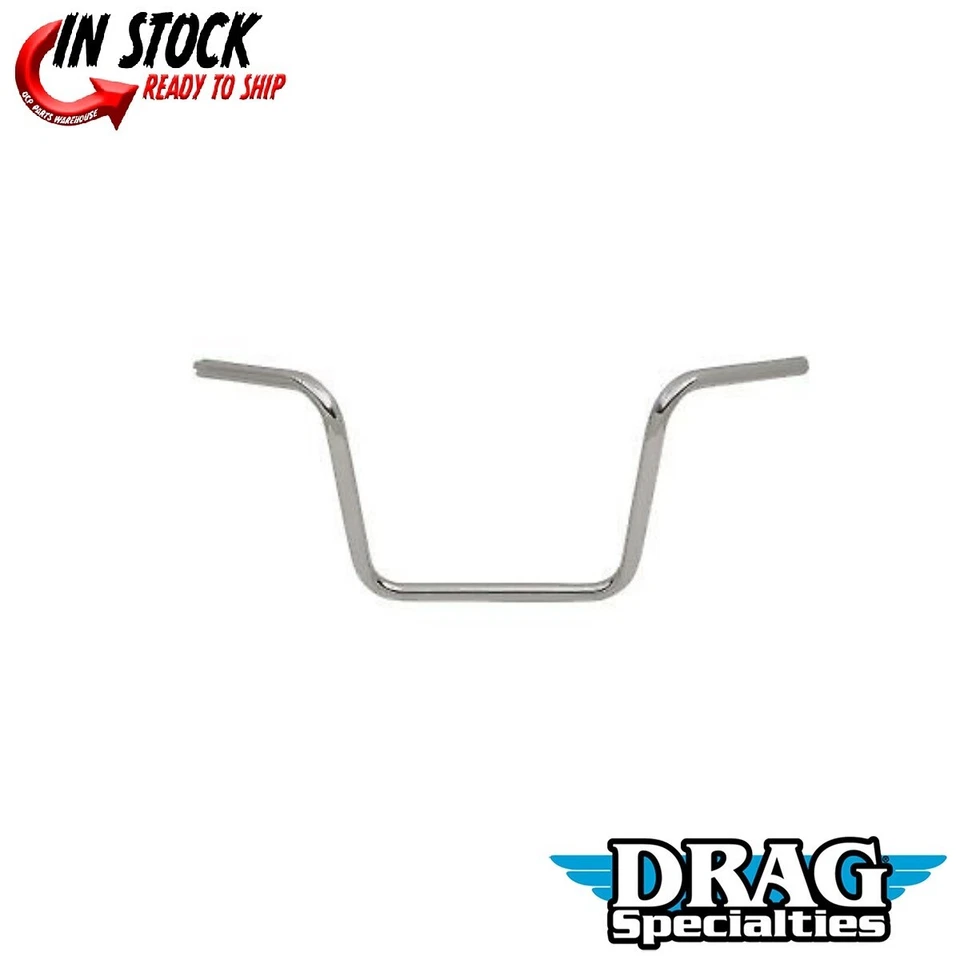 Guidões Drag Specialties Chrome 12" Ape Hanger 1" Harley com fenda para TBW  - Imagem 2 de 4