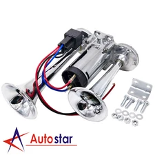 12V 600DB Dual Trumpets Super Loud Electric Horn Car Truck Boat Train Speaker