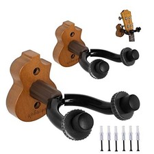 Ukulele Wall Mount Hanger Stand 2pack Wooden fits Mandolin Ukele, Banjo Hange...