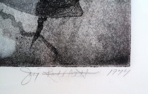 1977 Original Framed Etching "The Cry" Surrealism Mystery Artist Signed Numbered - Picture 6 of 7