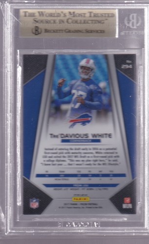 TRE'DAVIOUS WHITE 2017 Panini Prizm White Sparkle RC /20 #294 BGS 9.5 Pop 1 - Picture 2 of 2