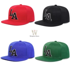Flat Brim Snapback LA Los Angeles Baseball Cap Casual Caps Embroidered Logo LA