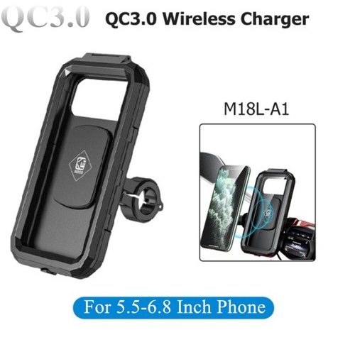 Motorbike Phone Holder Charger Wireless Charging Waterproof Handlebar Mount - 第 8/22 張圖片