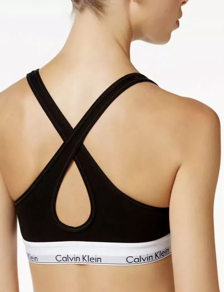 Calvin Klein Modern Cotton Lined Padded Bralette Bra Grey Heather Size L NWT